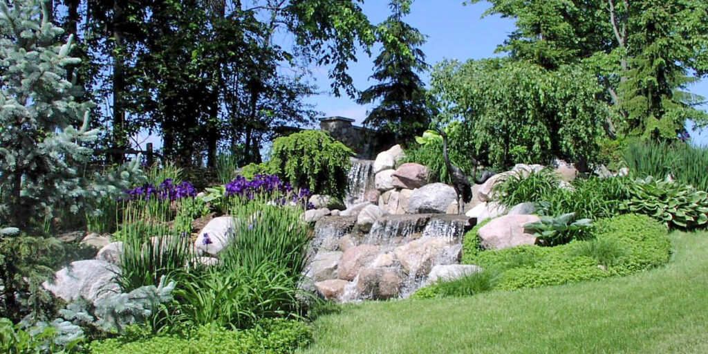 waterfall at green burial site