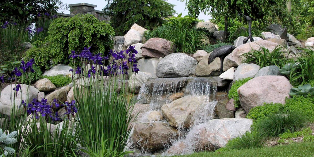 waterfall at green burial site
