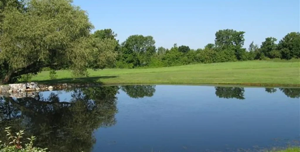 pond at green burial cemetery