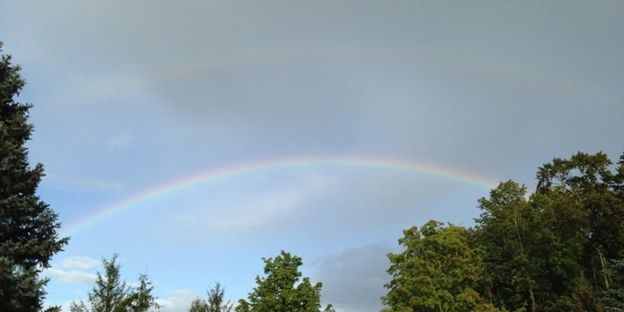 rainbow at green burial site
